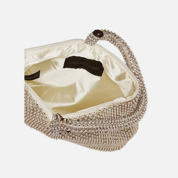 Jessica McClintock Staci Champagne Gold Wristlet - Picture 4 of 8